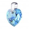 Strieborný prívesok Srdce Aquamarine 14mm so Swarovski® Crystals