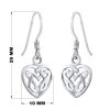 Strieborné náušnice keltské srdiečka na háčik