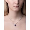 Striebro Swarovski srdce - prívesok modro-fialový