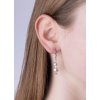 Strieborné náušnice s bielou Swarovski ® perlou