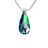 Strieborný prívesok Kvapka 24mm zelená so Swarovski® Crystals