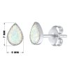 Strieborné puzetové náušnice s bielym syntetickým opálom