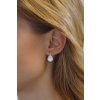 Strieborné náušnice DROPS v tvare kvapky so zirkónmi