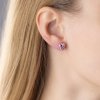 Strieborné napichovacie náušnice Mandy s ružovým Brilliance Zirconia