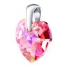 Strieborný prívesok srdce 14mm Swarovski Elements - Light Rose