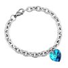 Oceľový náramok so Swarovski® Crystals Srdce 14mm Bermuda Blue