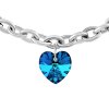 Oceľový náramok so Swarovski® Crystals Srdce 14mm Bermuda Blue