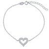 Strieborný náramok s príveskom srdce