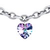 Oceľový náramok Srdce 14mm so Swarovski® Crystals Vitrail Light