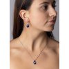 Strieborná súprava s kryštálmi Swarovski® Crystals drop HELIOTROPE