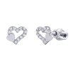 Náušnice srdca kôstky Chantelle z bieleho zlata s čírymi Brilliance Zirconia dámske aj detské