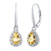 Sada strieborných šperkov Eureka s citrínom - náušnice a prívesok