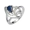 Strieborný prsteň s prírodným zafírom Desire