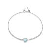 Strieborný náramok opálové srdce