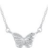 Strieborný náhrdelník motýľ