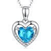 Strieborný náhrdelník modré srdce