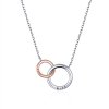 Strieborný náhrdelník spojené kruhy