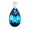 Strieborný prívesok kvapka 16mm so Swarovski® Crystals Bermuda Blue