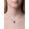 Strieborný prívesok kvapka 16mm so Swarovski® Crystals Bermuda Blue