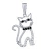 Strieborný prívesok mačička s micro zirkónmi
