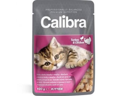 Calibra Cat kapsa Kitten krůtí a kuřecí v omáčce 100 g