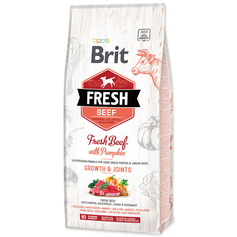 Levně Brit Fresh Dog Beef & Pumpkin Puppy Large 12 kg
