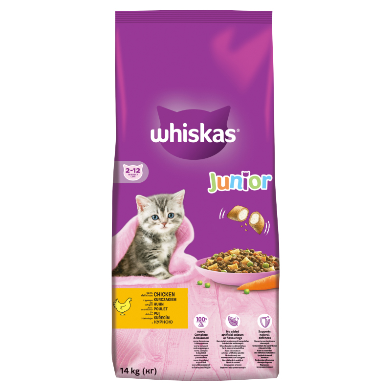 Whiskas Dry Junior s kuřecím masem 14kg