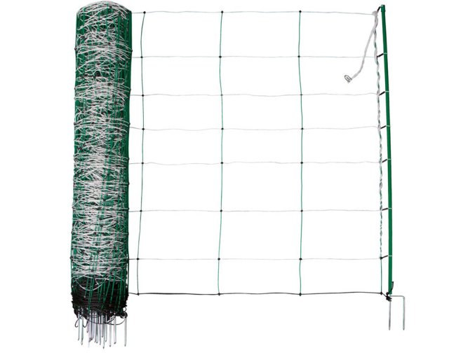 sit pro elektricky ohradnik pro ovce kozy kerbl 27328 titannet 108cm x 50m 2 hroty bilozelena 1