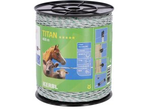 ohradnikove lanko kerbl 445528 titan 400m 3x0 25mm cu 3x0 20mm inox bila zelena