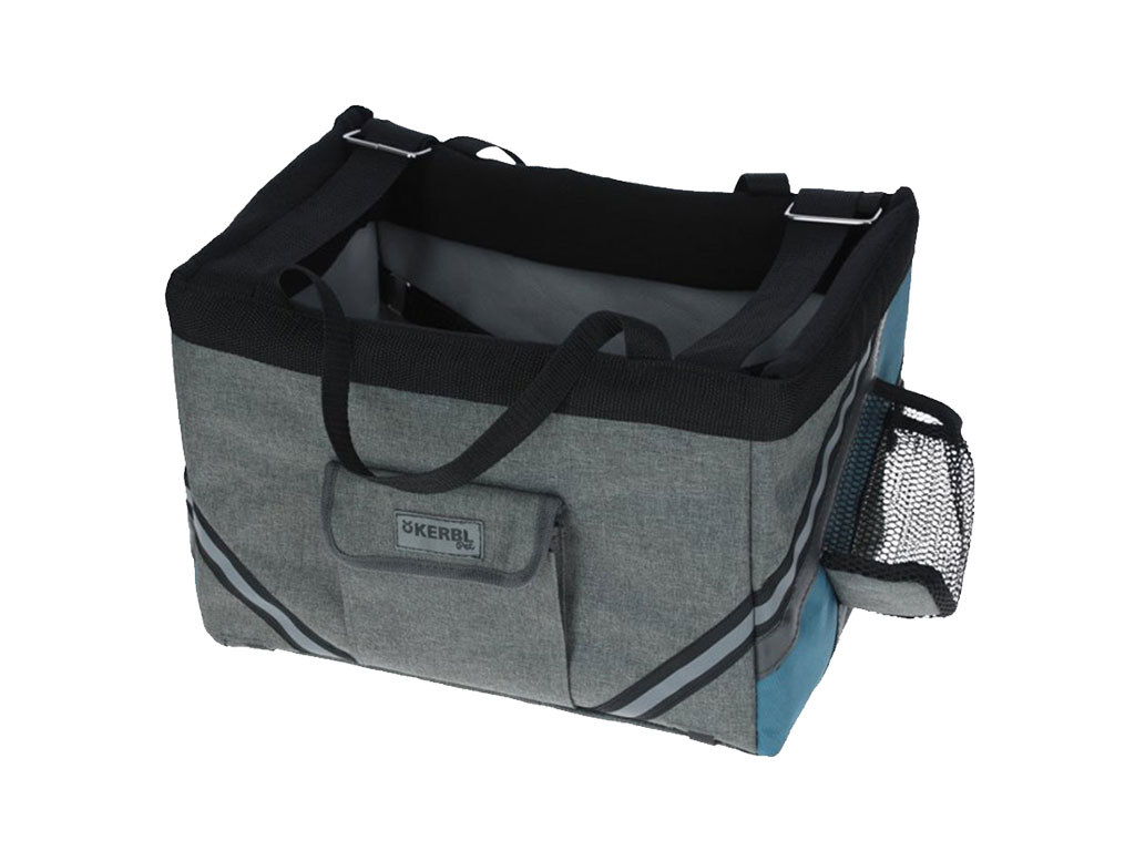 KERBL Cestovní taška na kolo pro psy Vacation 38x29x25 cm, šedo/modrá