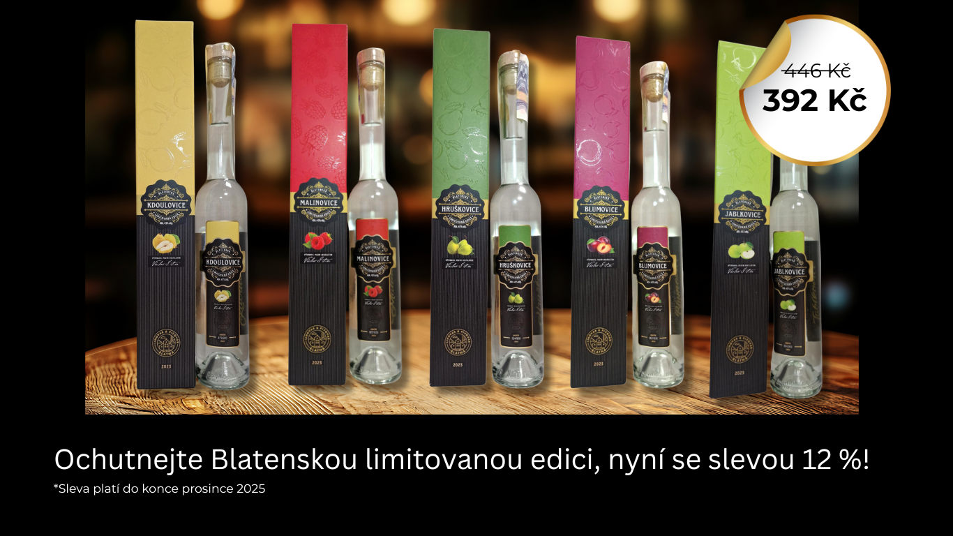 12% sleva na Blatenské destiláty z limitované edice