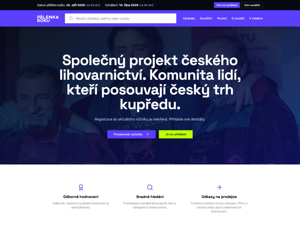 Pálenka roku - nový web