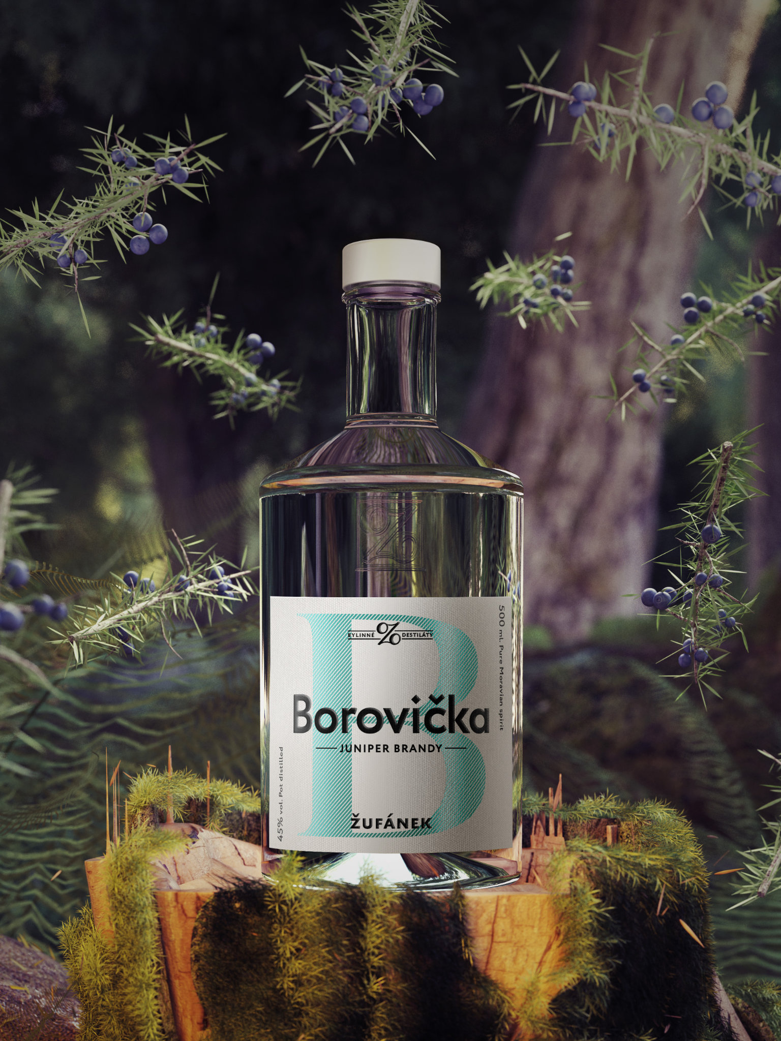 Borovička Žufánek 45% 0,5l