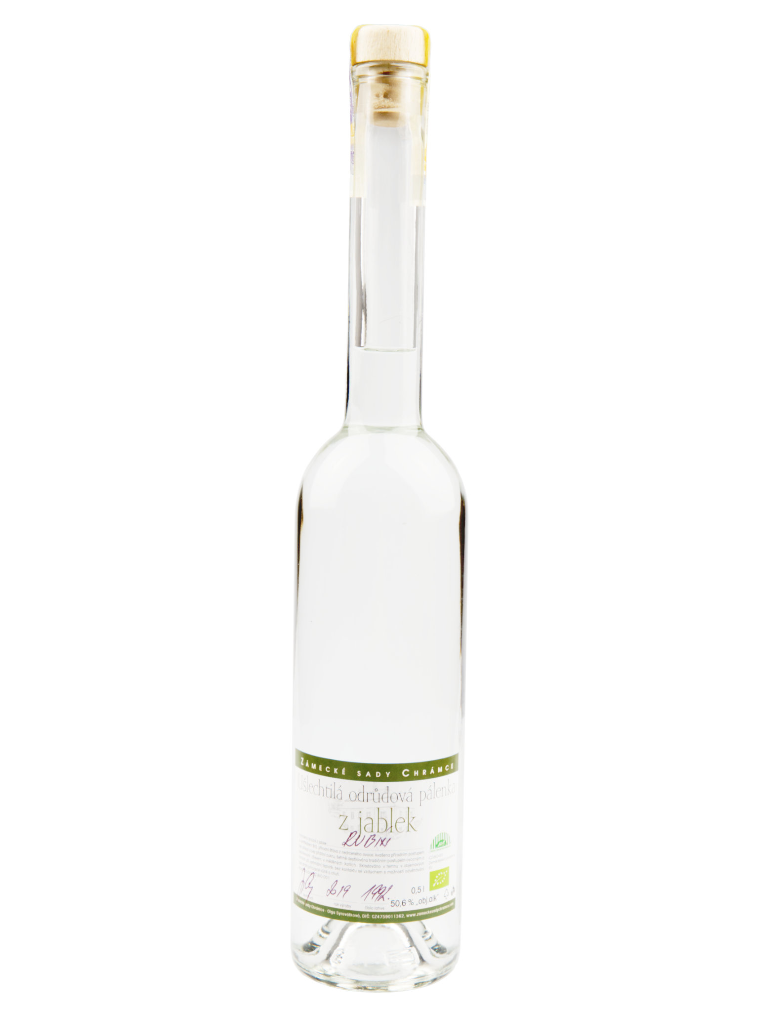 Zámecké sady Chrámce BIO Pálenka z jablek odrůdy Rubín 50,6% 0,5l – foto produktu