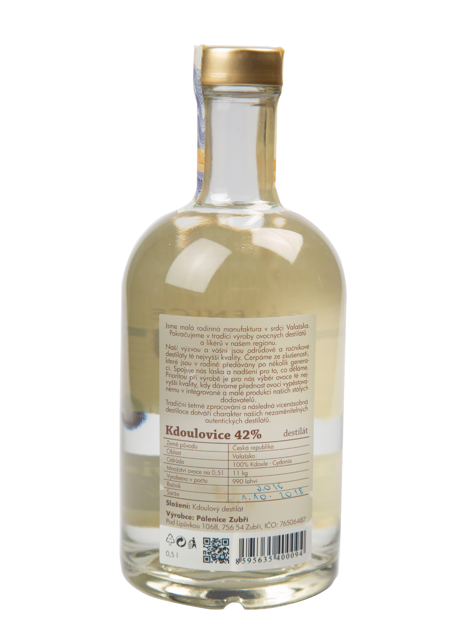 Pálenice Zubří Zubří Kdoulovice 42% 0,5l (obrázek 3)