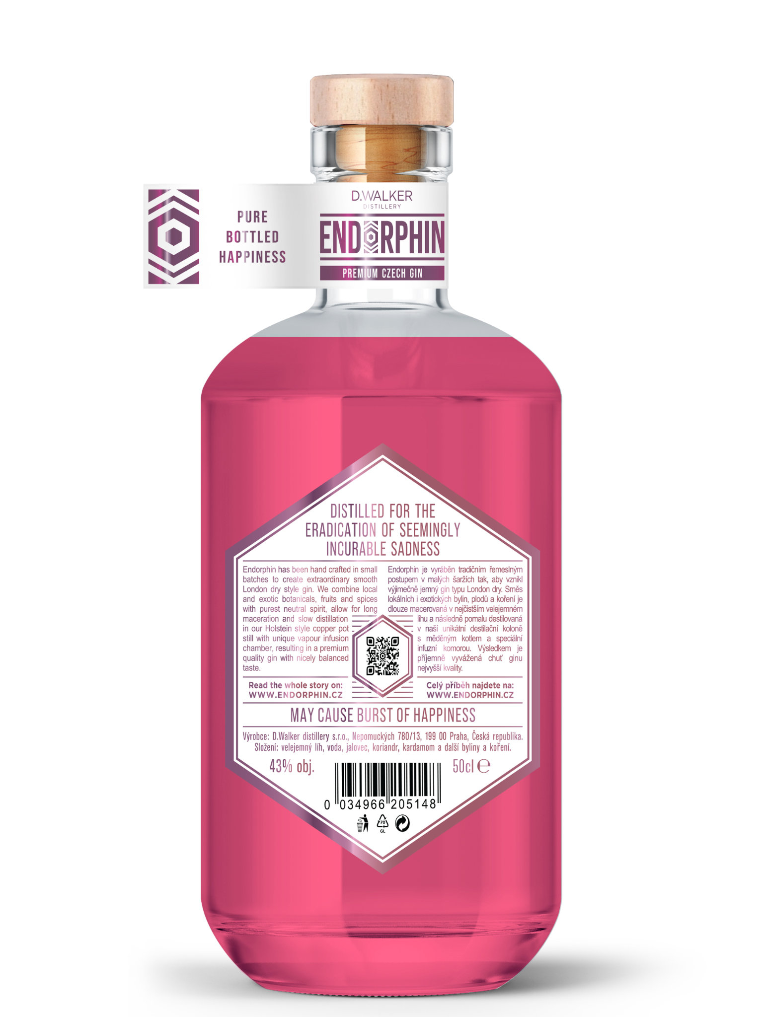 Endorphin gin Endorphin Pink Gin 43% 0,5l