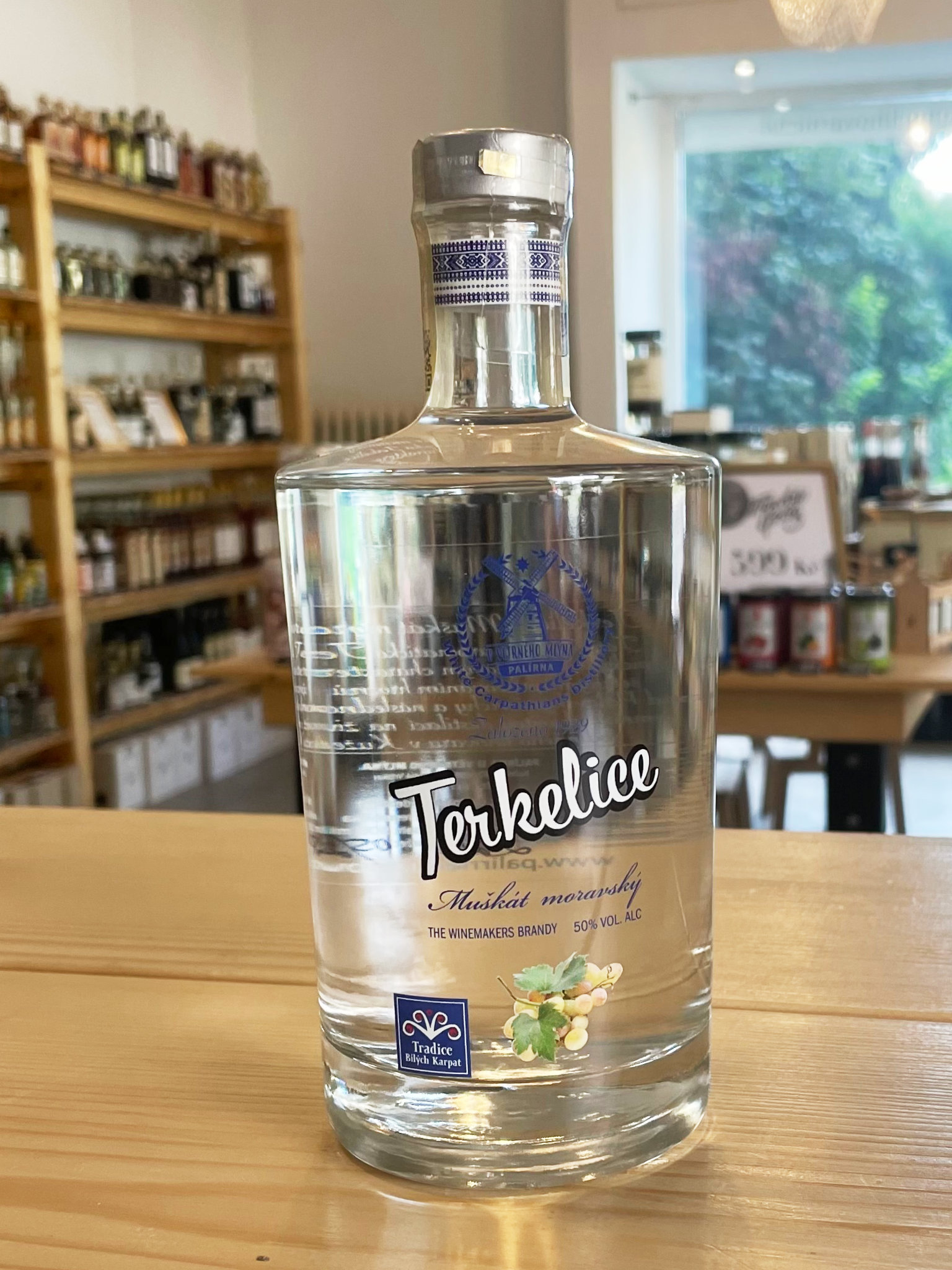 Palírna Kuželov (U větrného mlýna) Horňácká Terkelice (Muškát Moravský) z Kuželova 50% 0,5l