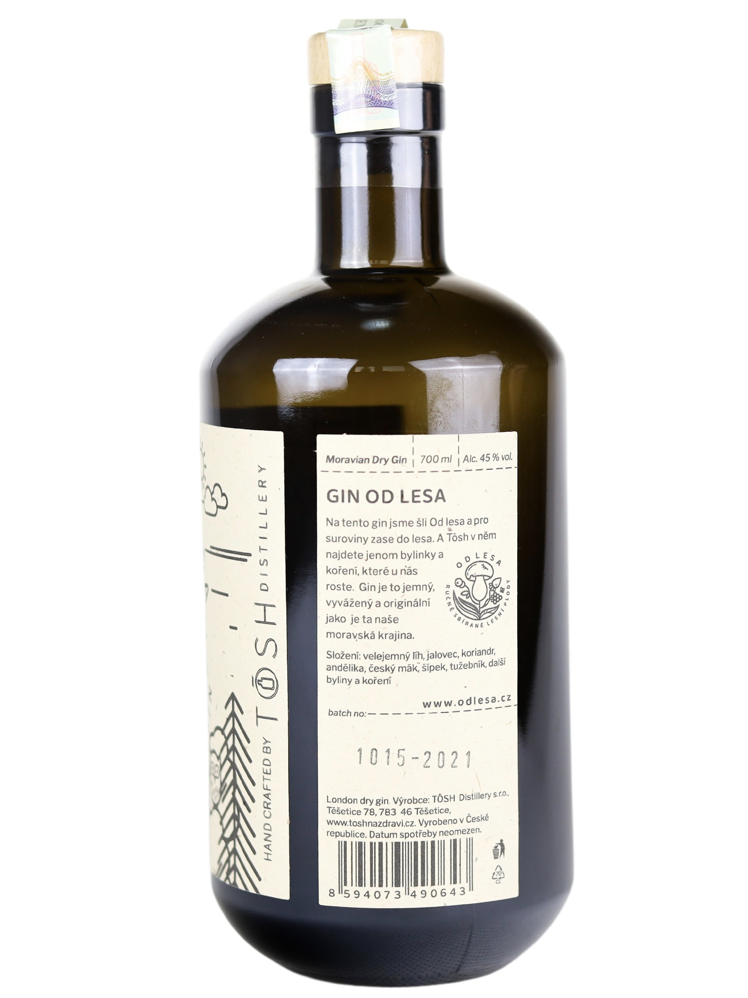 TŌSH Distillery Olomouc Tosh Gin od lesa 45% 0,7l