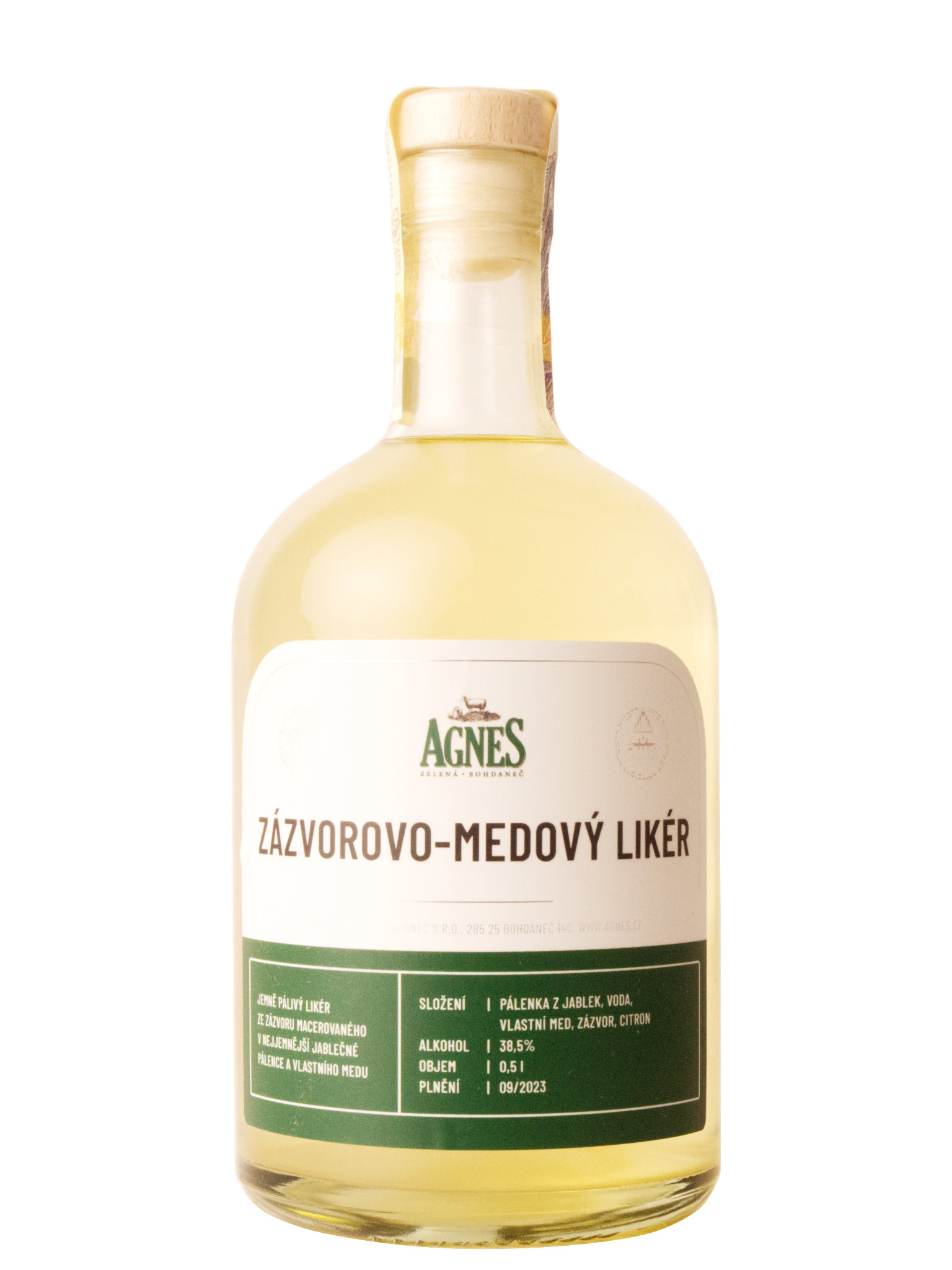 Levně Agnes Zelená Bohdaneč Agnes Zázvorovo-medový likér 38,5% 0,5l