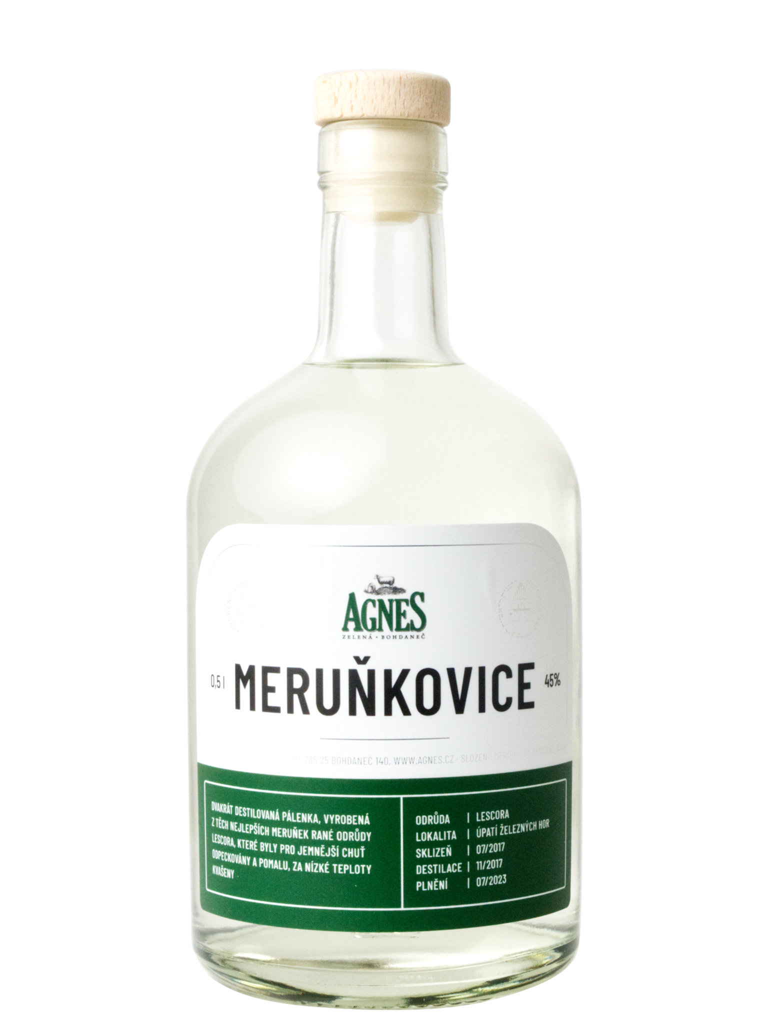 Levně Agnes Zelená Bohdaneč Agnes Meruňkovice 45% 0,5l