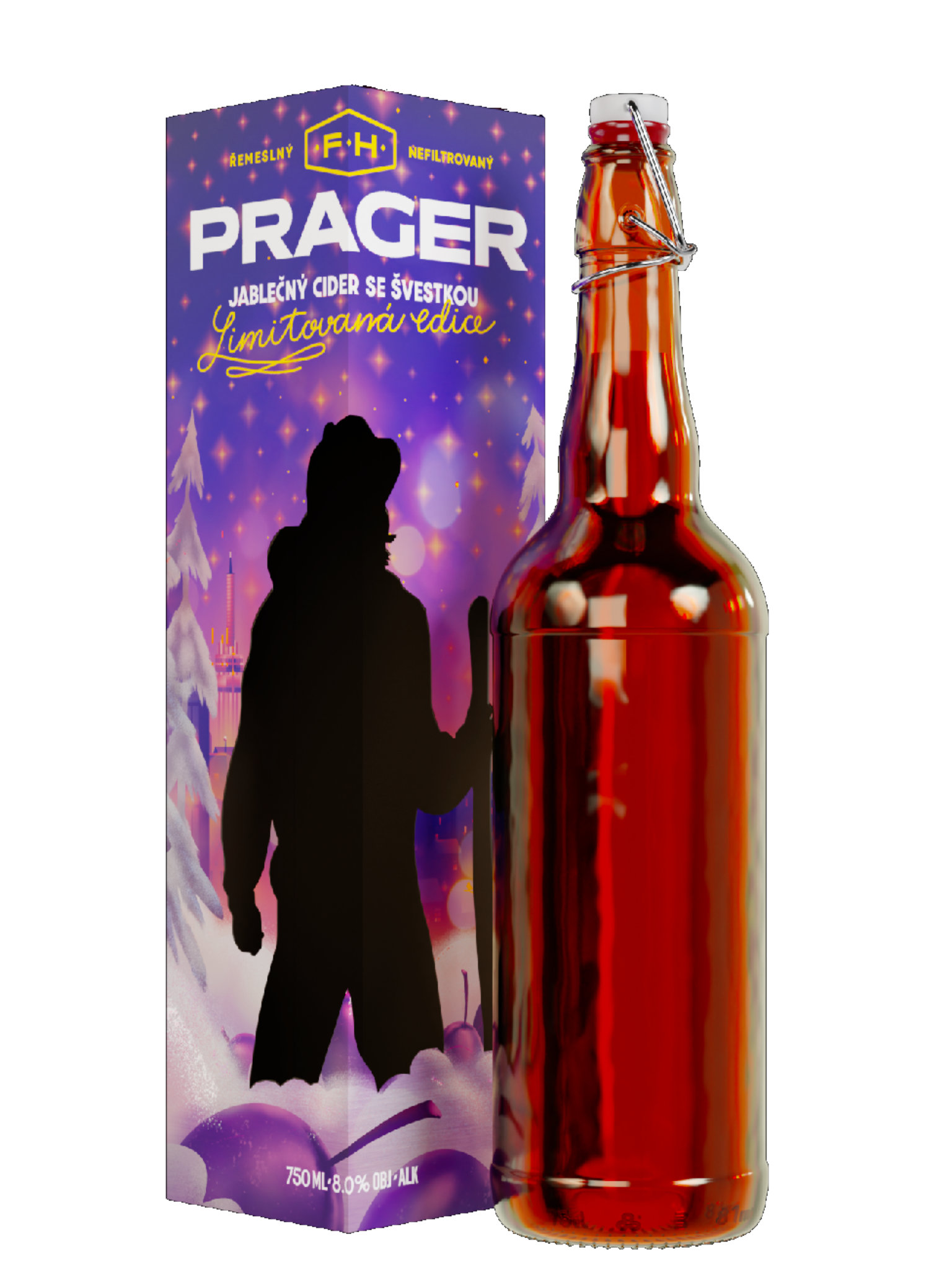 Levně F. H. Prager F.H. Prager Cider Švestka (LE) 8% 0,75l