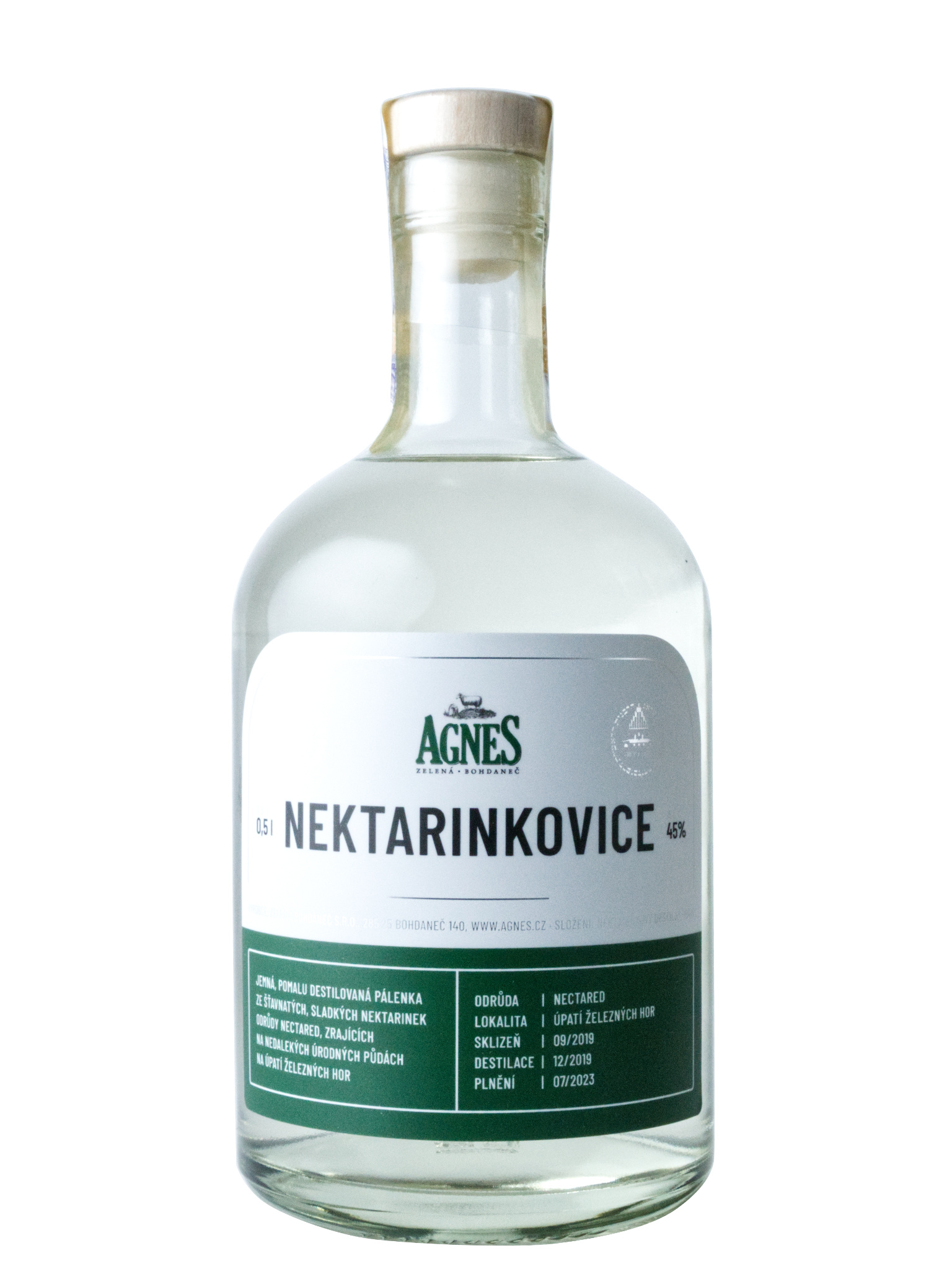 Agnes Zelená Bohdaneč Agnes Nektarinkovice 45% 0,5l