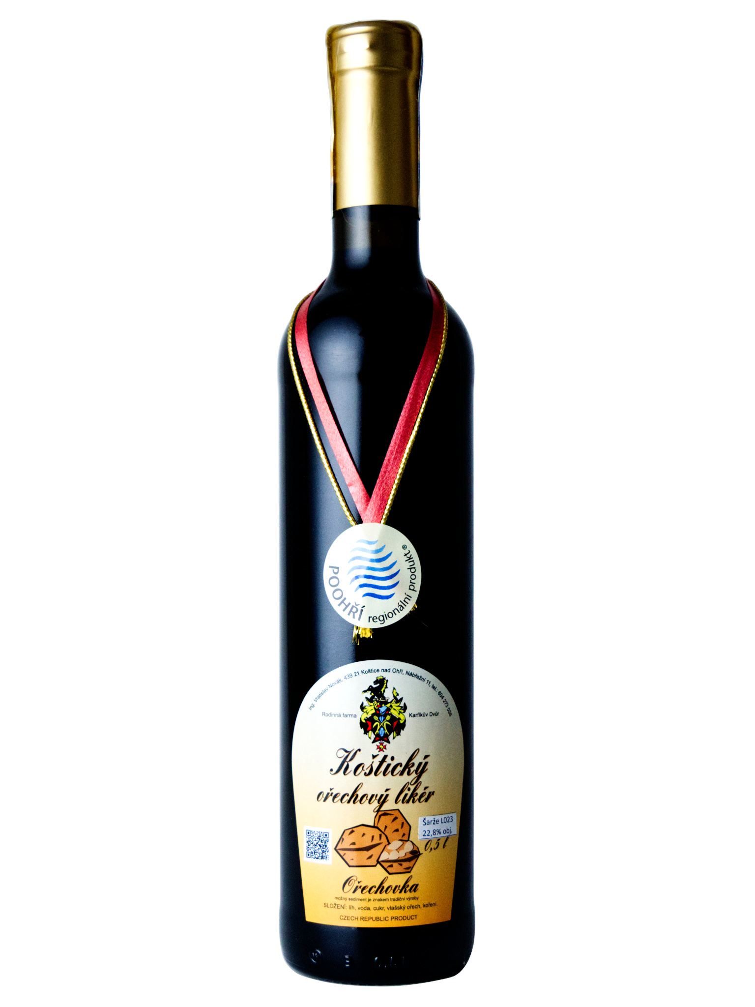 Karfíkův Dvůr Koštický Ořechový likér 22,8% 0,5l