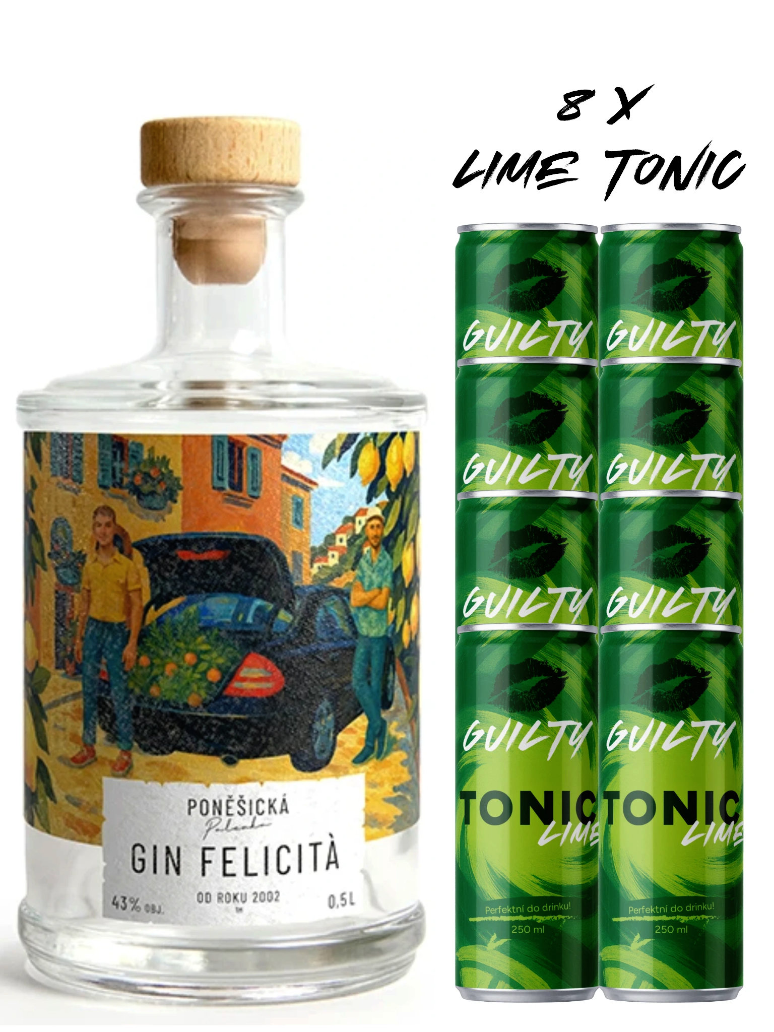 Lihovarek.cz Poněšický Gin Felicità + 8x GUILTY Tonic LIME