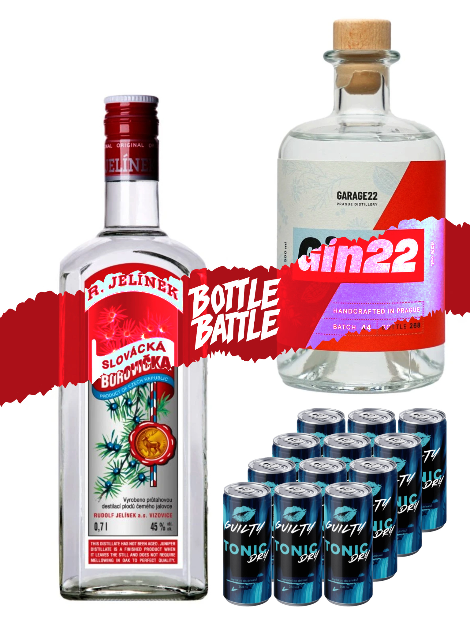 Lihovarek.cz Bottle Battle #6 Gin (Gin22 vs. Slovácká Borovička) + 12x tonic