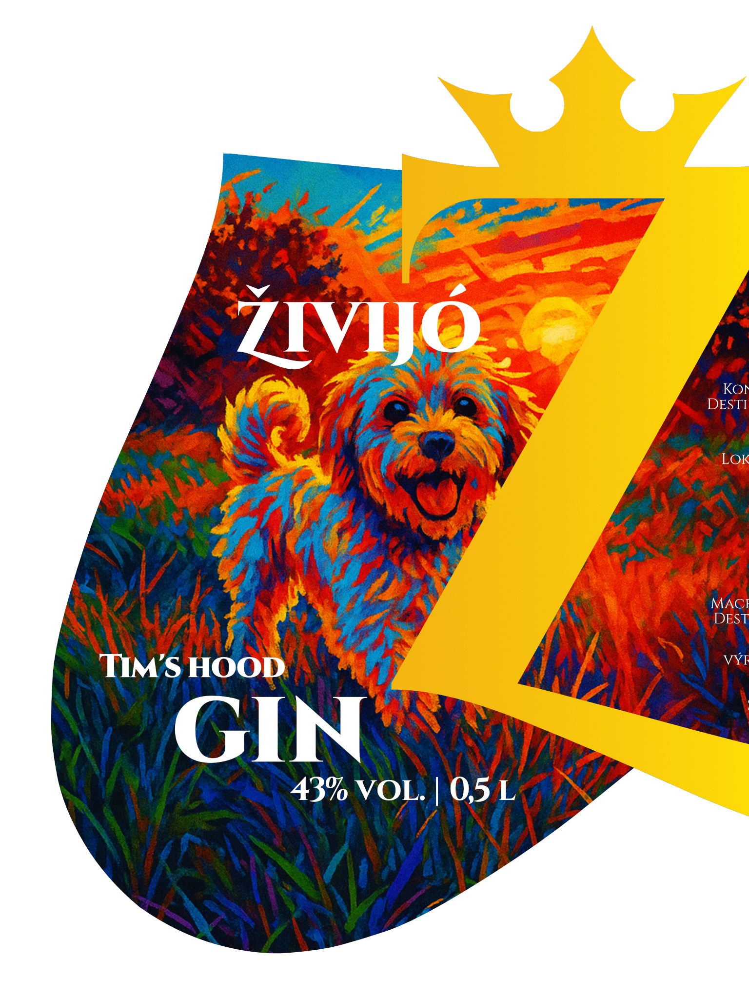 Živijó Tim's hood gin 43% 0,5l (obrázek 4)