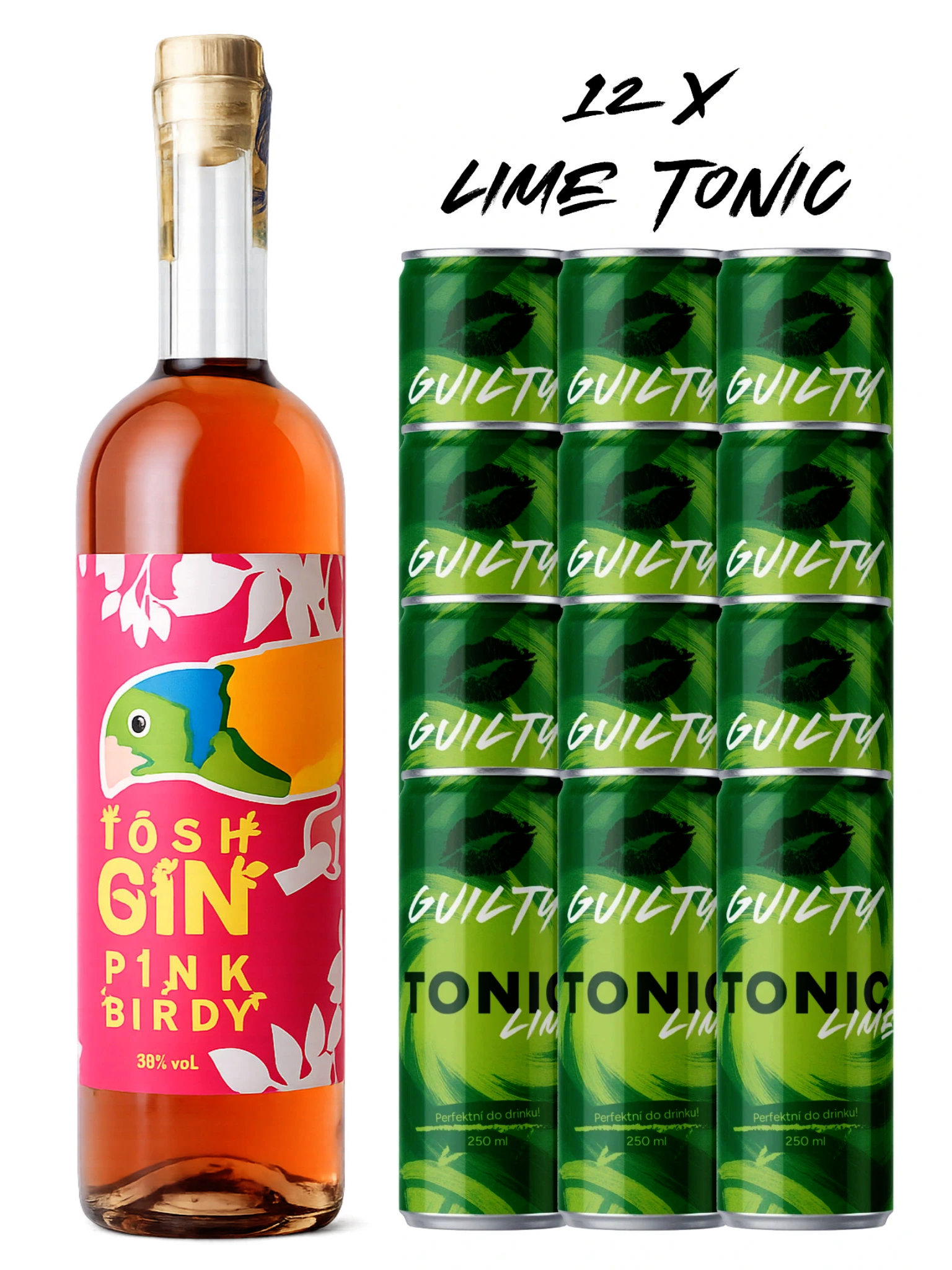 Lihovarek.cz Tōsh Pink Birdy + 12x GUILTY Lime Tonic