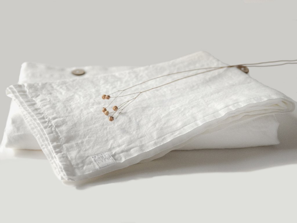Lniana pościel Łamana biel / KING SIZE