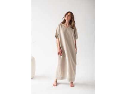 Lněný kaftan MEDA_MIDI /MAXI