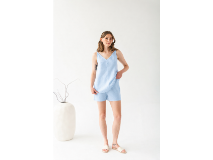 Lněná košilka AVY / Blankytná Modř